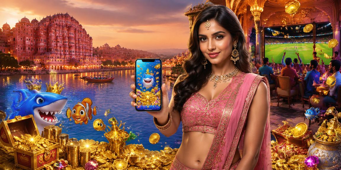 Players enjoying cricket betting on mobile phones at Jaipur with Hawa Mahal background